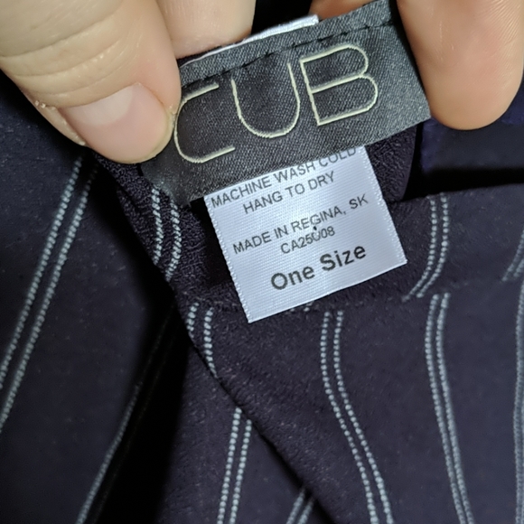 Silk Linen Wrap Pants Deep Royal Purple Pinstripe - Picture 3 of 3